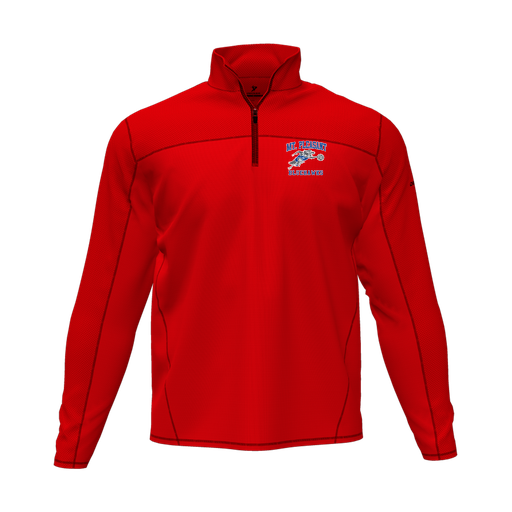 [CUS-DFW-QTRZ-PER-LSL-RED-AS-LOGO1] Quarter Zip Pullover (Adult S, Red, Logo 1)