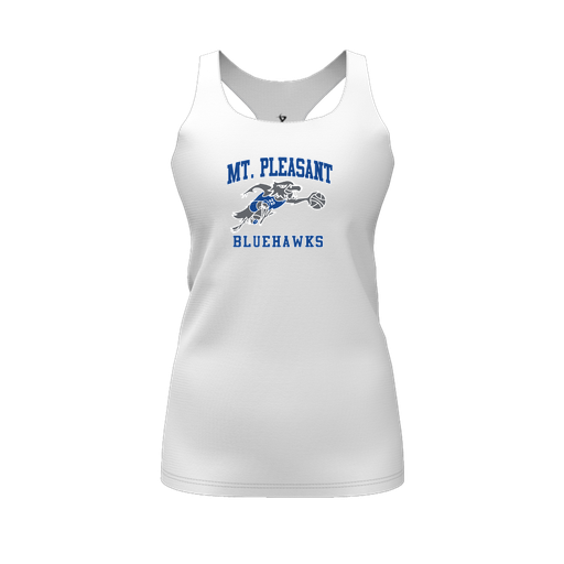 [FT0TRBWH-FYS-LOGO1] Decker Racerback Tank Top (Female Youth S, White, Logo 1)