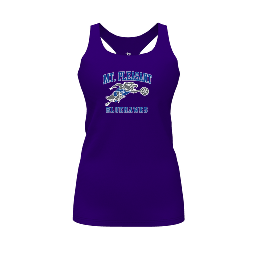 [FT0TRBPP-FYS-LOGO1] Decker Racerback Tank Top (Female Youth S, Purple, Logo 1)