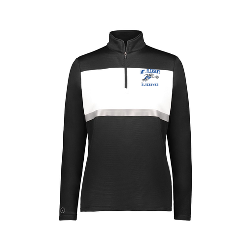 [222791.420.XS-LOGO1] Ladies Bold 1/4 Zip Pullover (Female Adult XS, Black, Logo 1)