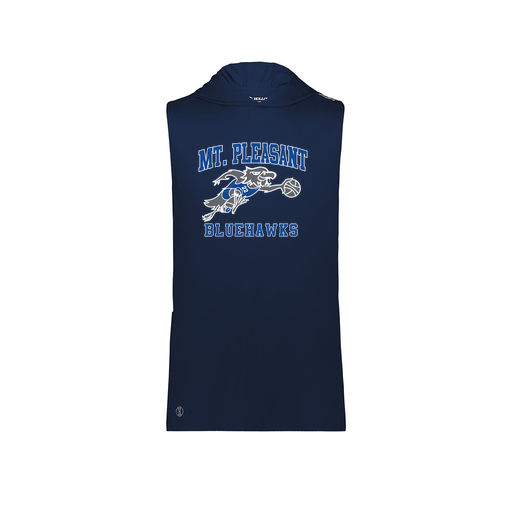 [222590.065.XS-LOGO1] Men's CoolDry Sleeveless Hoodie (Adult XS, Navy, Logo 1)