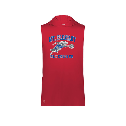 [222590.083.XS-LOGO1] Men's CoolDry Sleeveless Hoodie (Adult XS, Red, Logo 1)