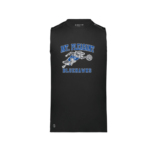 [222593.080.S-LOGO1] Men's CoolDry TankTop (Adult S, Black, Logo 1)