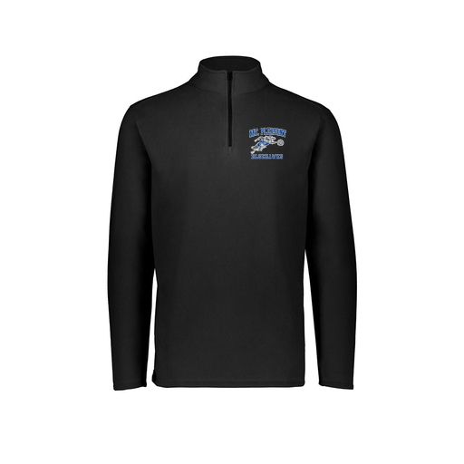 [6863.080.XS-LOGO1] Men's MicroFleece 1/4 Zip Pullover (Adult XS, Black, Logo 1)